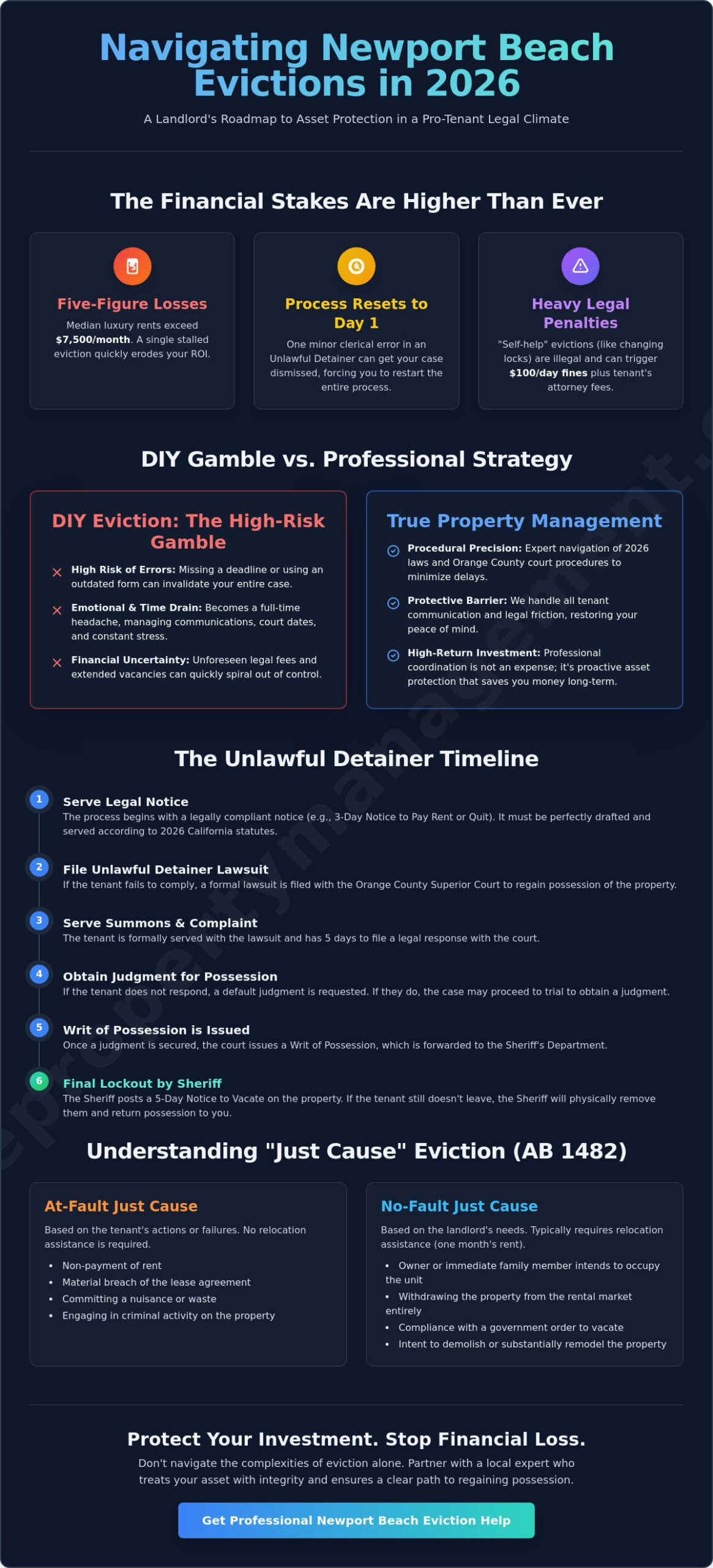 Newport Beach Eviction Help for Landlords: A 2026 Legal & Practical Guide